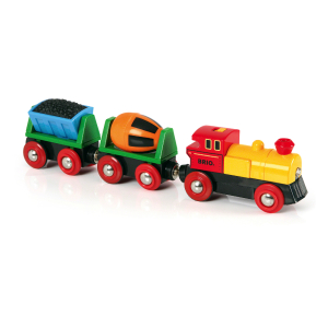 Іграшка Brio Товарний потяг на батарейках для дитячої залізниці